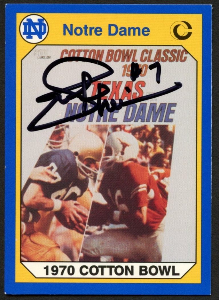 Joe Theismann #81 signed autograph 1990 Notre Dame Collegiate Collection Card