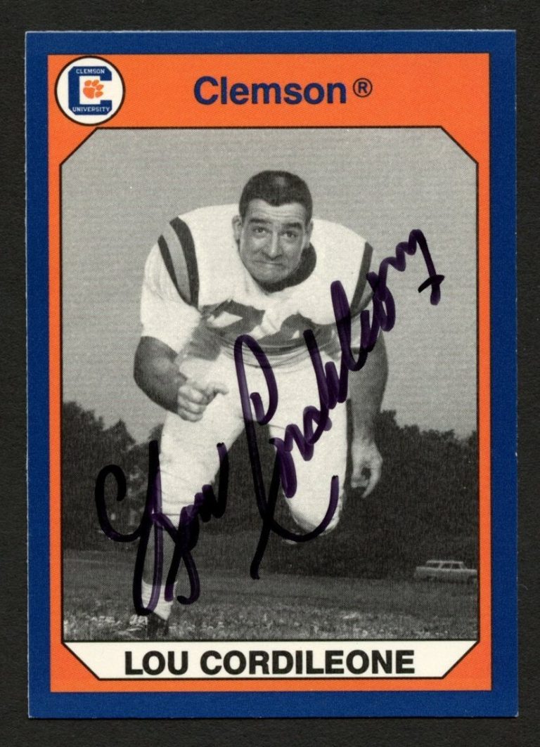 Lou Cordileone #189 signed autograph 1990 Clemson Collegiate Collection Card