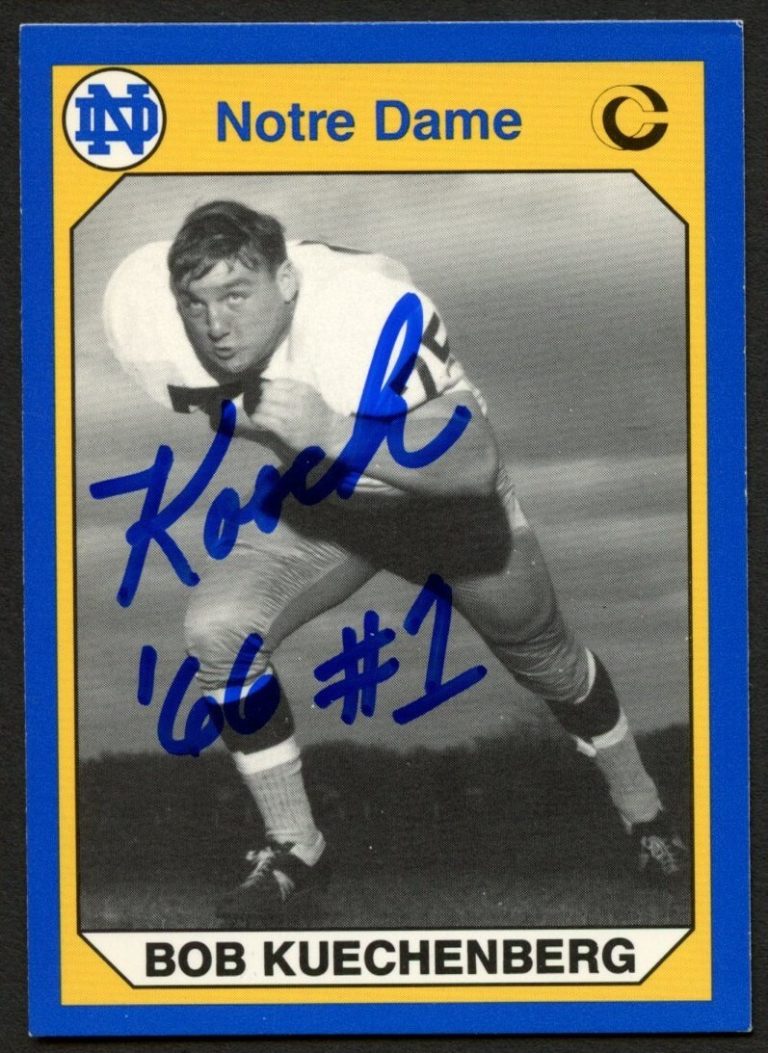 Bob Kuechenberg #122 signed autograph 1990 Notre Dame Collegiate Collection Card