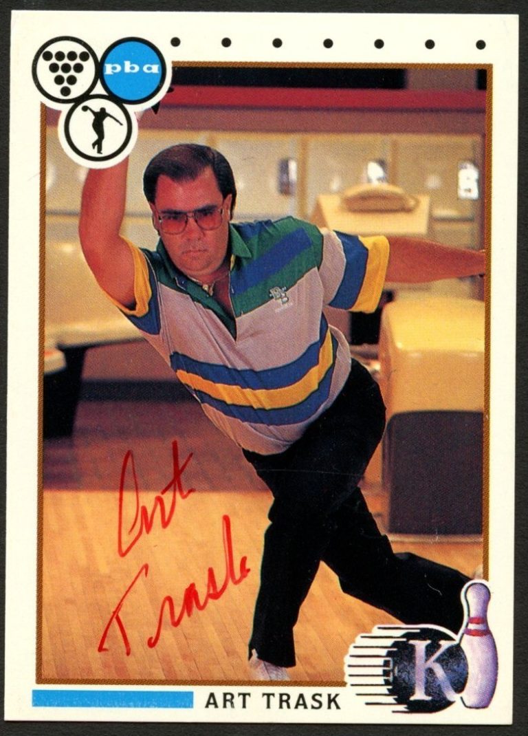 Art Trask #72 signed autograph 1990 Kingpins PBA Bowling Trading Card