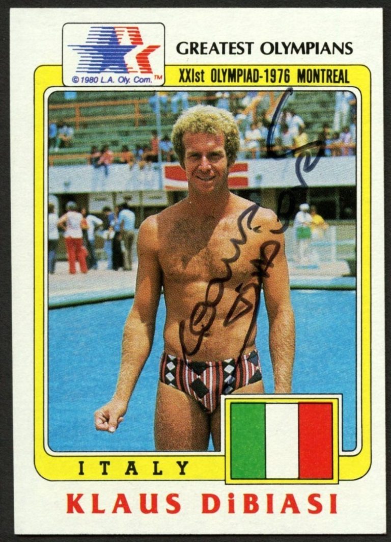 Klaus DiBiasi #80 signed autograph 1983 Topps Greatest Olympians Trading Card