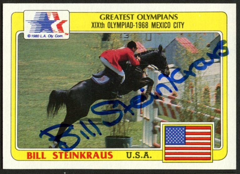Bill Steinkraus #62 signed autograph 1983 Topps Greatest Olympians Trading Card