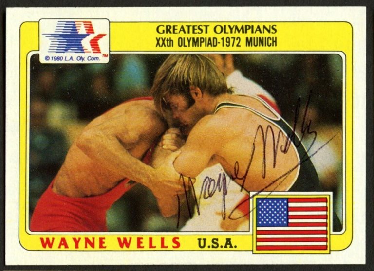Wayne Wells #56 signed autograph 1983 Topps Greatest Olympians Trading Card