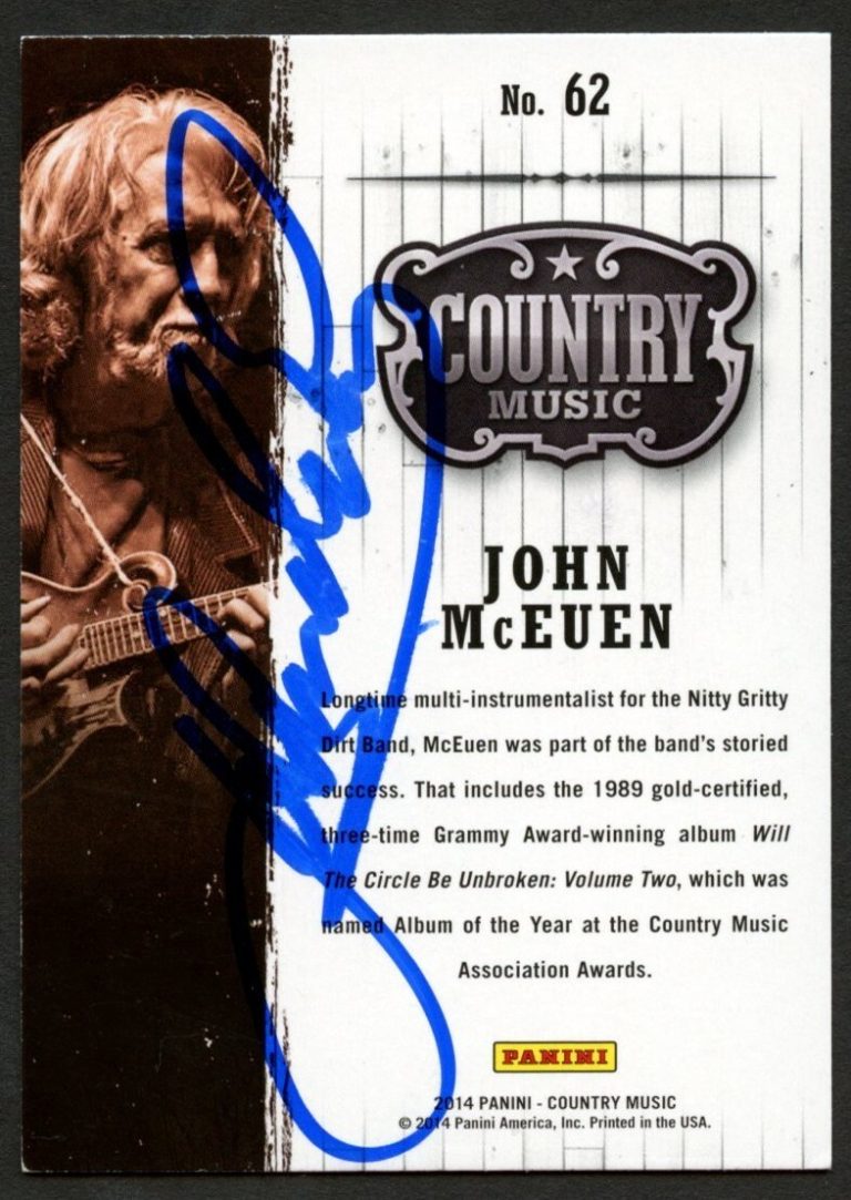 John McEuen #62 signed autograph auto 2014 Panini Country Music Card
