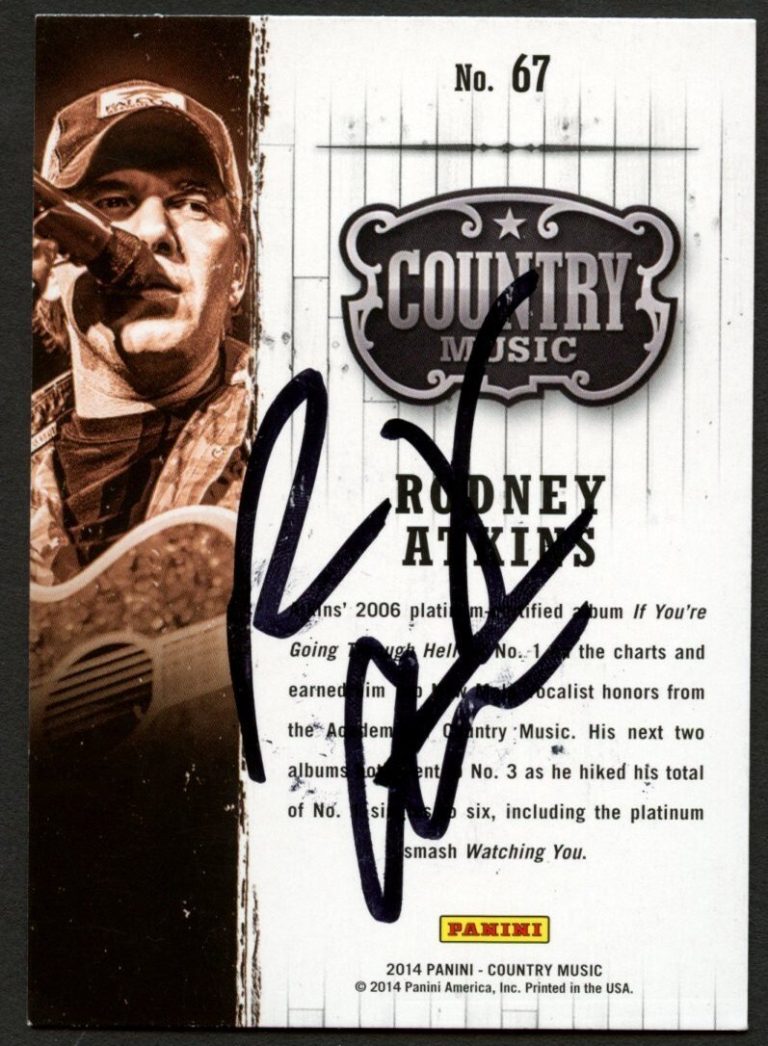 Rodney Atkins #67 signed autograph auto 2014 Panini Country Music Card