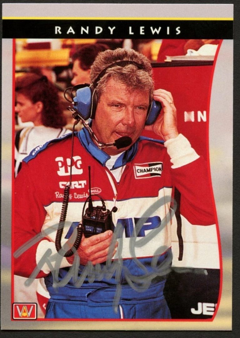 Randy Lewis #44 signed autograph auto 1992 PPG Indy Racing Trading Card