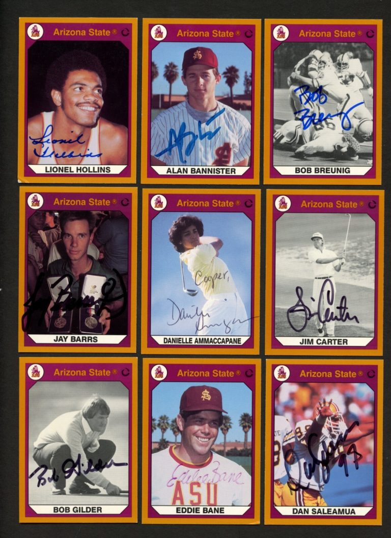 9 different signed autographed 1990 Collegiate Arizona State READ DESCRIPTION!