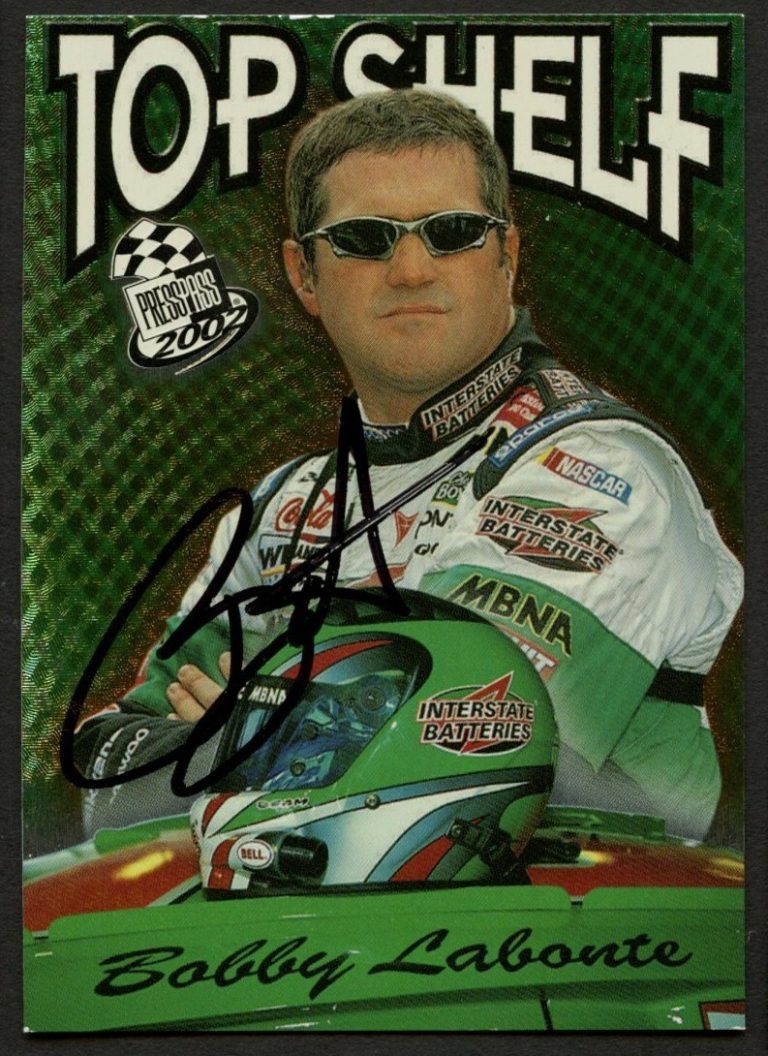 Bobby Labonte #TS 5/9 signed autograph auto 2002 Press Pass NASCAR Trading Card