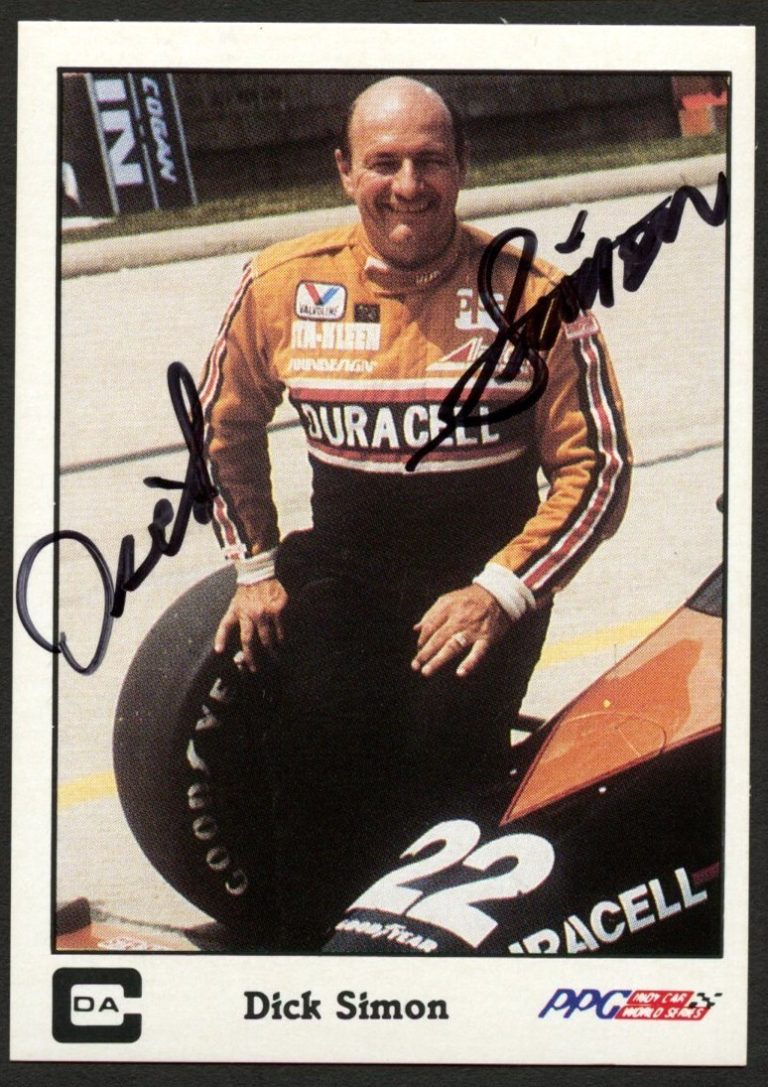 Dick Simon #41 signed autograph auto 1987 A&S Racing PPG Indy Trading Card