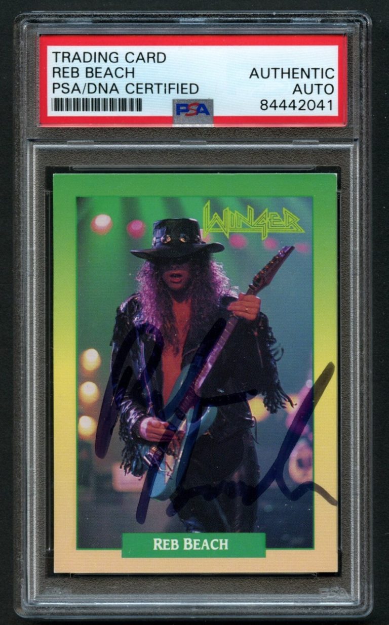 Reb Beach #52 signed autograph auto 1991 RockCards Winger Card PSA Slabbed