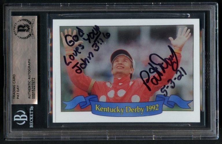 Pat Day signed autograph auto 1993 Horse Jockey Star Card BAS Slabbed
