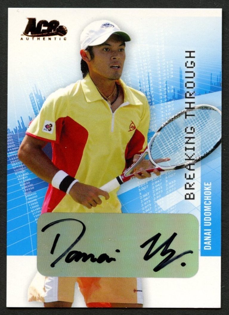 Danai Udomchoke #BT28 signed 2007 ACE Tennis Trading Card