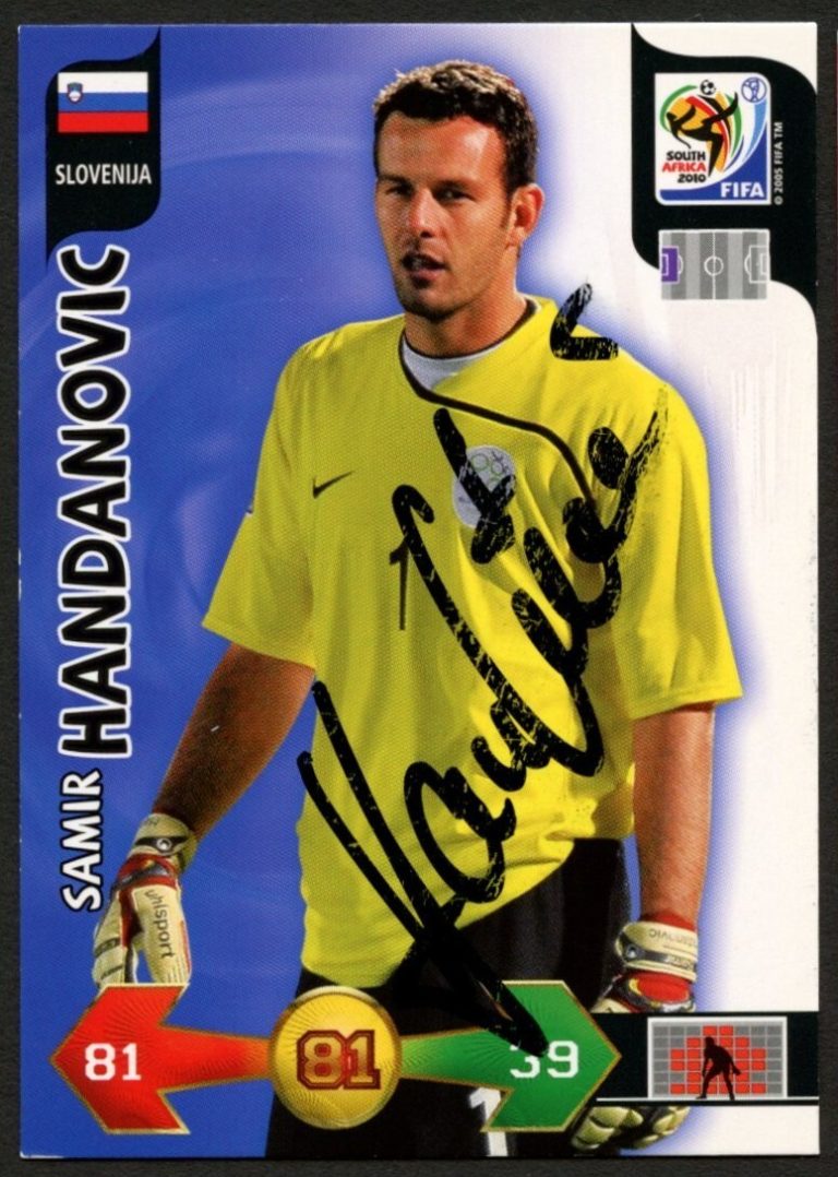 Samir Handanovic #81 signed autograph 2010 FIFA World Cup Panini Soccer Card