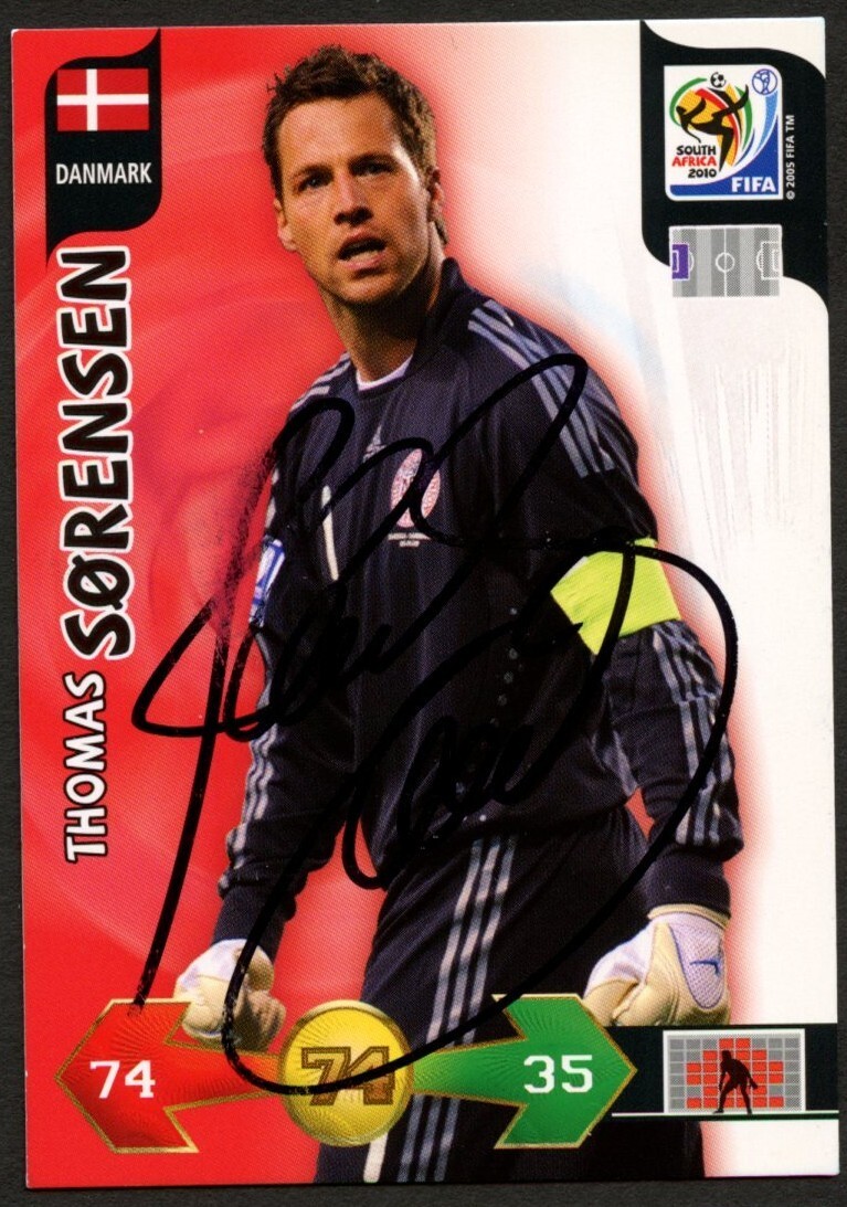 Thomas Sorensen #74 signed autograph 2010 FIFA World Cup Panini Soccer Card