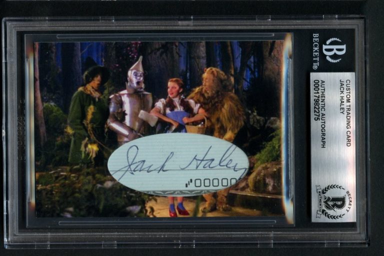 Jack Haley signed autograph Custom Cut Card The Tin Man Wizard of Oz BAS Slabbed