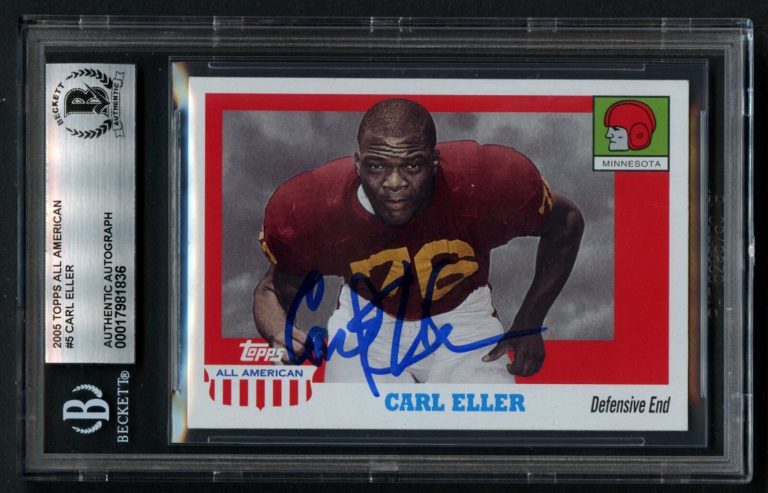 Carl Eller #5 signed autograph 2005 Topps All American Football Trading Card BAS