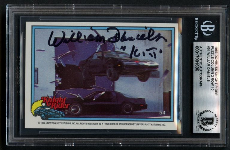 William Daniels #54 signed autograph 1983 Donruss Knight Rider BAS Slabbed