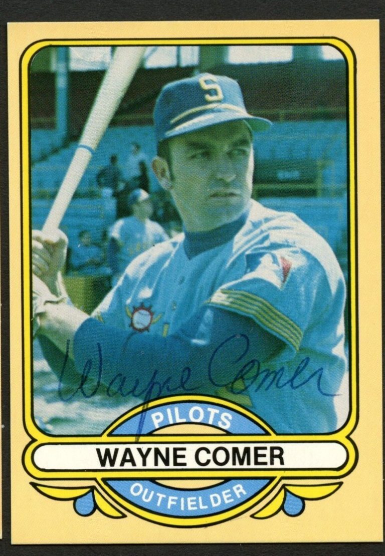 Wayne Comer #42 signed autograph auto 1969 Seattle Pilots Baseball Trading Card