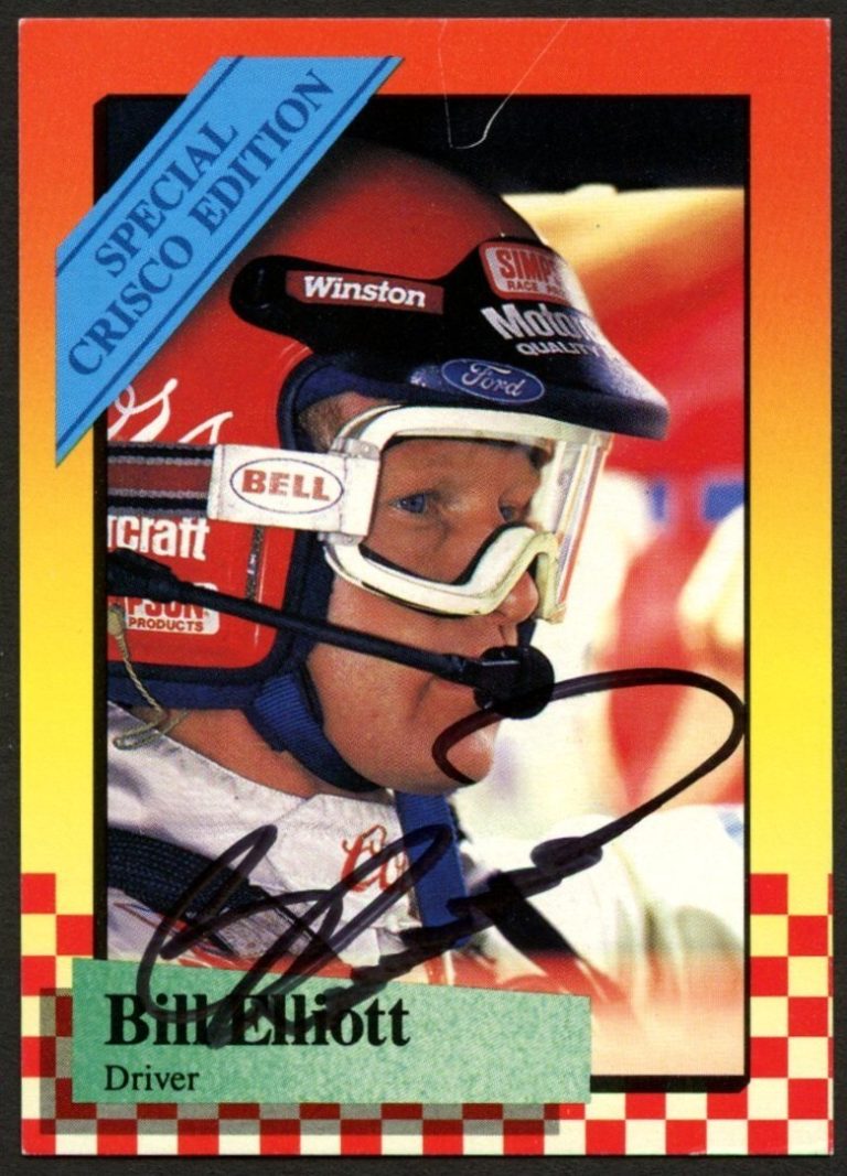 Bill Elliott #4 signed autograph 1989 MAXX Crisco Edition Trading Card