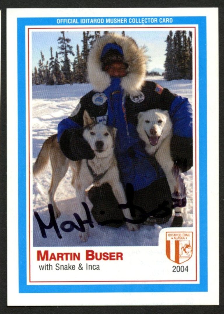 Martin Buser signed autograph 2004 Snake & Inca Iditarod Race Trading Card