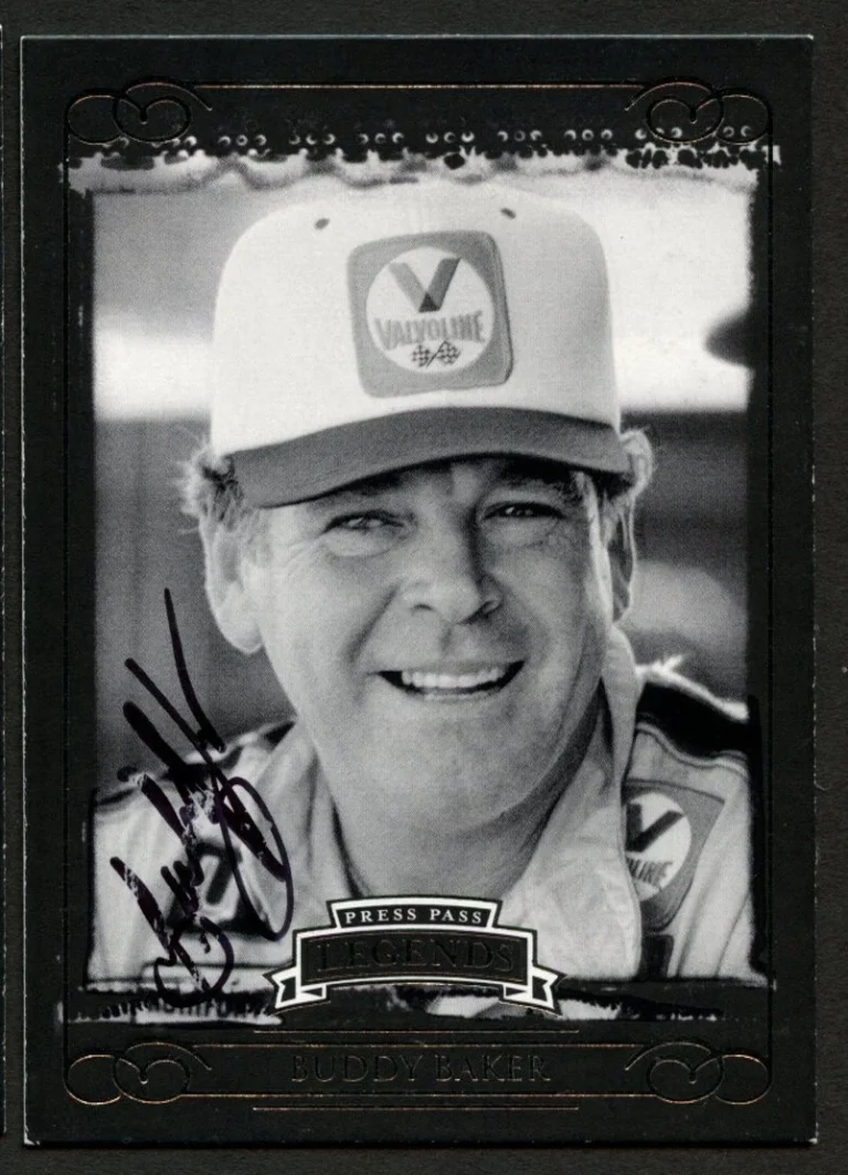 Buddy Baker #5 signed autograph 2008 Press Pass Legends NASCAR Trading Card