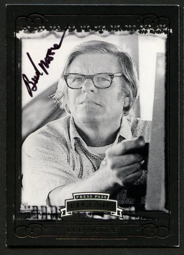 Bud Moore #23 signed autograph 2008 Press Pass Legends NASCAR Trading Card
