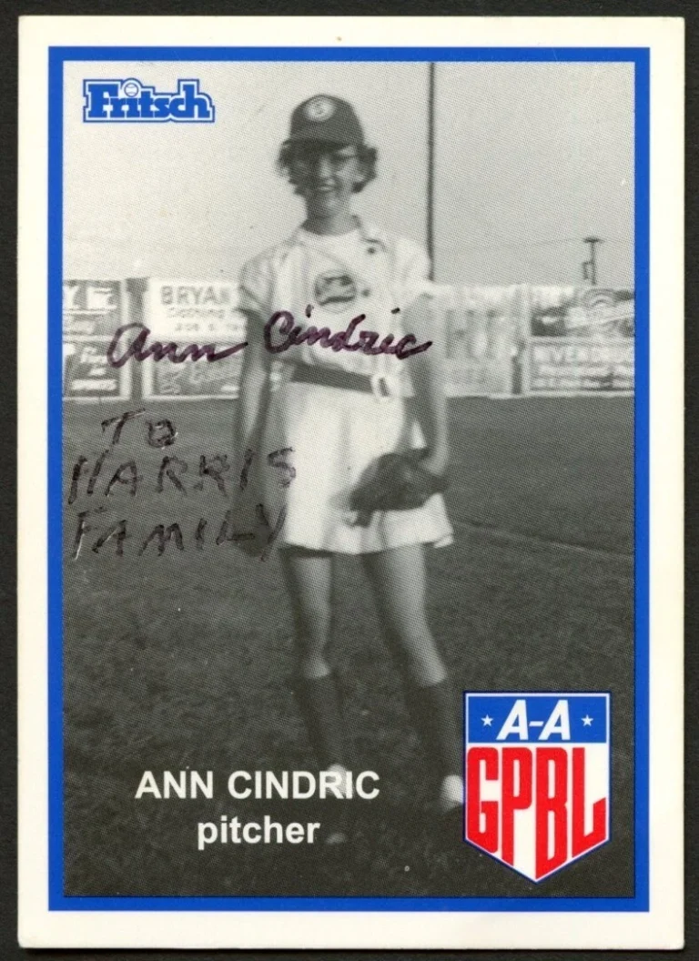 Ann Cindric #40 signed autograph auto 1995 Fritsch AAGPBL Baseball Card