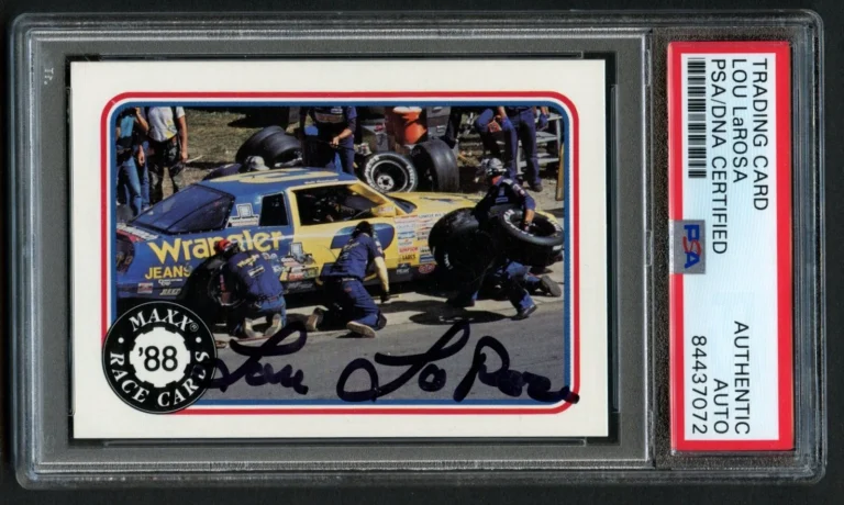 Lou LaRosa #38 signed autograph auto 1988 MAXX Charlotte Racing Card PSA Slab