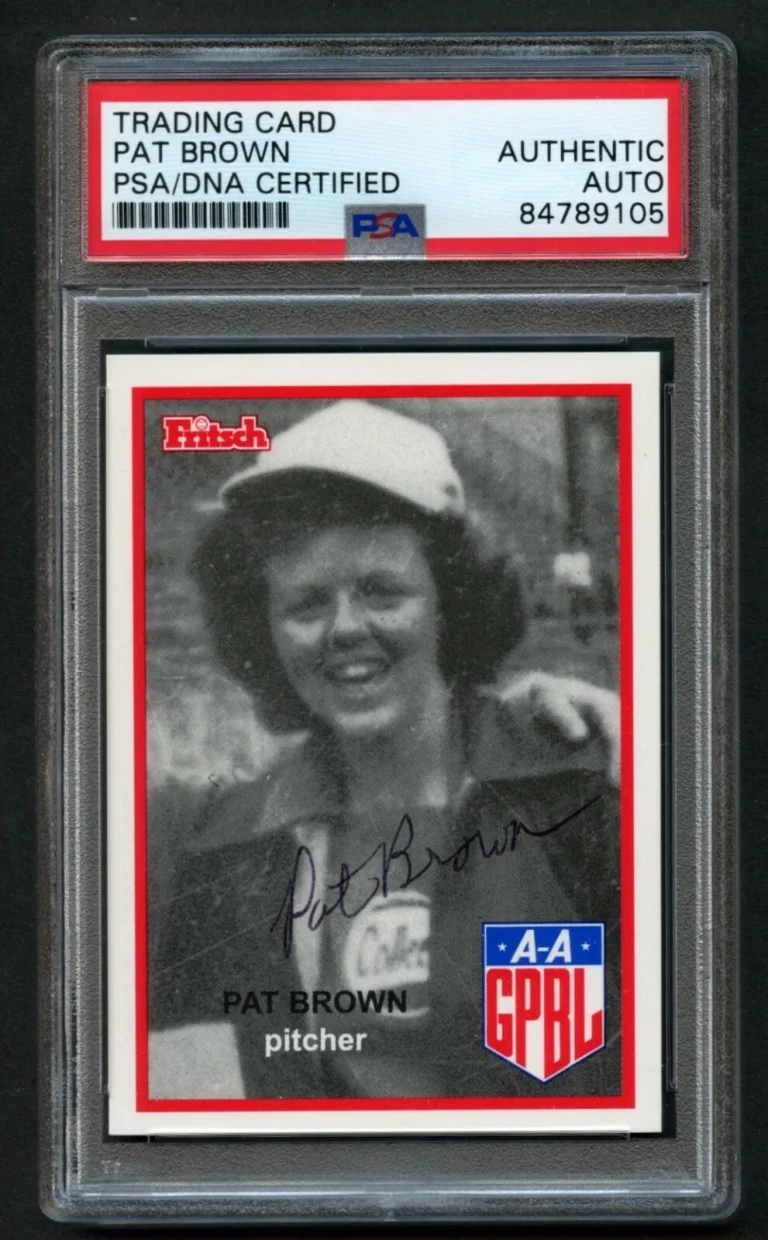 Pat Brown #32 signed autograph auto 1995-96 FRITSCH AAGPBL PSA Slabbed
