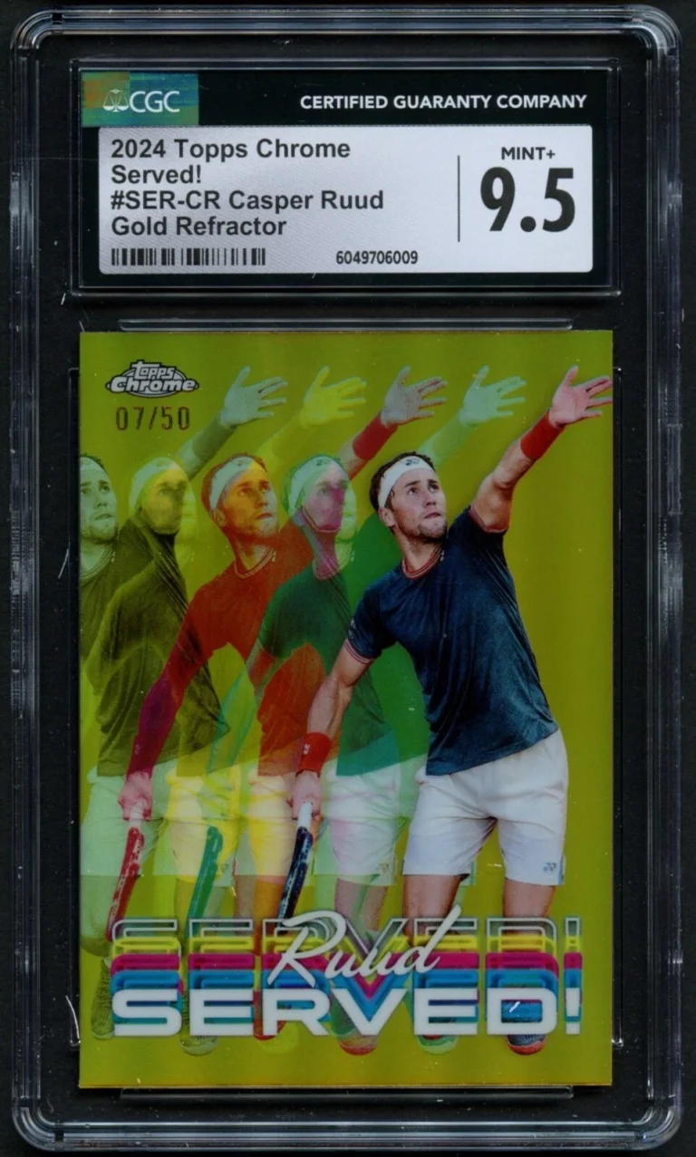 Casper Ruud 2024 Topps Tennis Chrome Served! Gold Refractor  7/50 CGC Grade 9.5