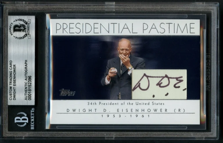 Dwight Eisenhower signed autograph Americana Custom Cut Card 34th President BAS