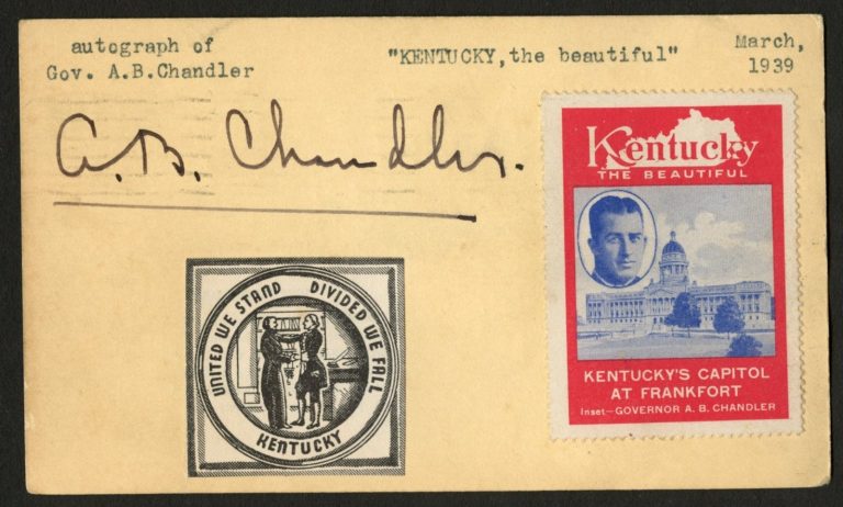 Albert Benjamin Chandler d1991 signed autograph Governor of Kentucky Post Card