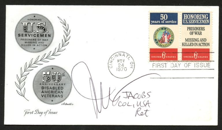 Jack Howard Jacobs signed autograph Retired Colonel US Army MOH FDC