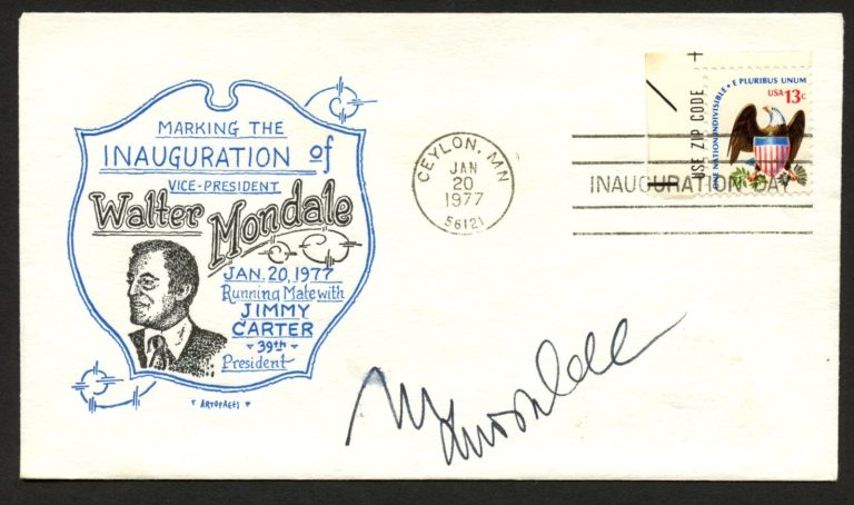 Walter F. Mondale d2021 signed autograph 42nd Vice President USA Postal Cover