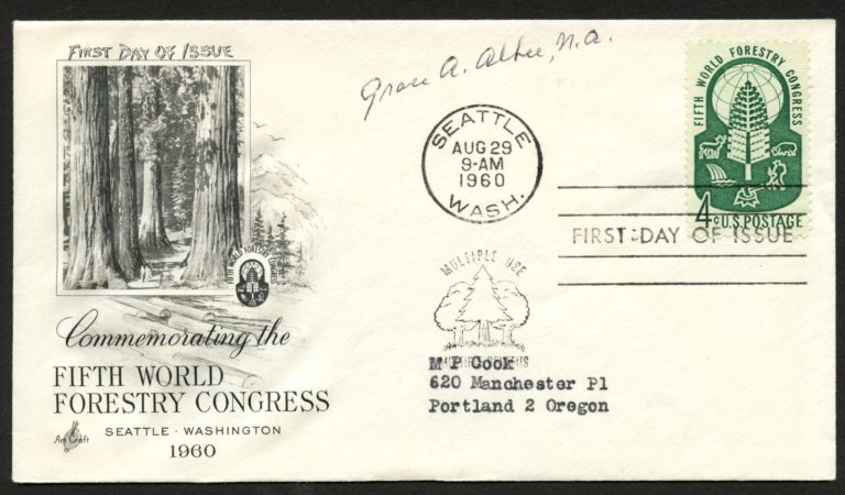 Grace Albee d1985 signed autograph American Printmaker Wood Engraver FDC