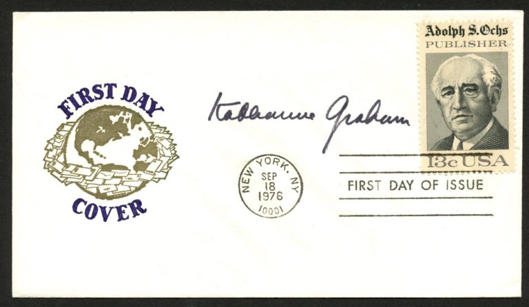 Katharine Meyer Graham d2001 signed autograph American Newspaper Publisher FDC
