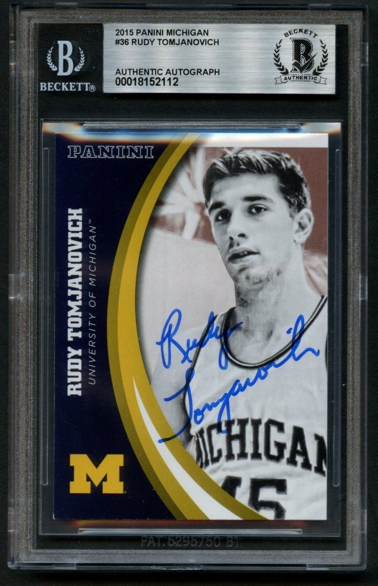 Rudy Tomjanovich #36 signed autograph 2015 Panini Michigan Basketball Card BAS