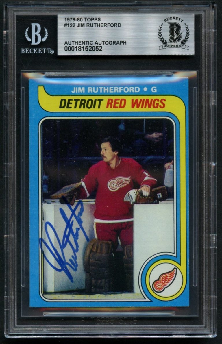 Jim Rutherford #122 signed autograph 1979-80 Topps Hockey Trading Card BAS Slab