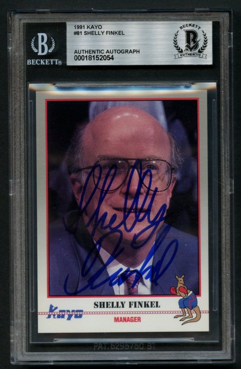 Shelly Finkel #81 signed autograph 1991 Kayo Boxing Trading Card BAS Slabbed
