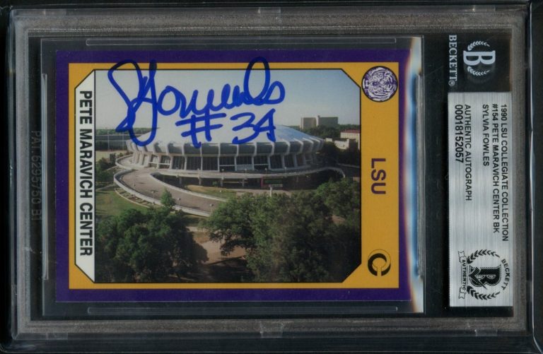 Sylvia Fowles #154 signed autograph 1990 LSU Collegiate Basketball Card BAS