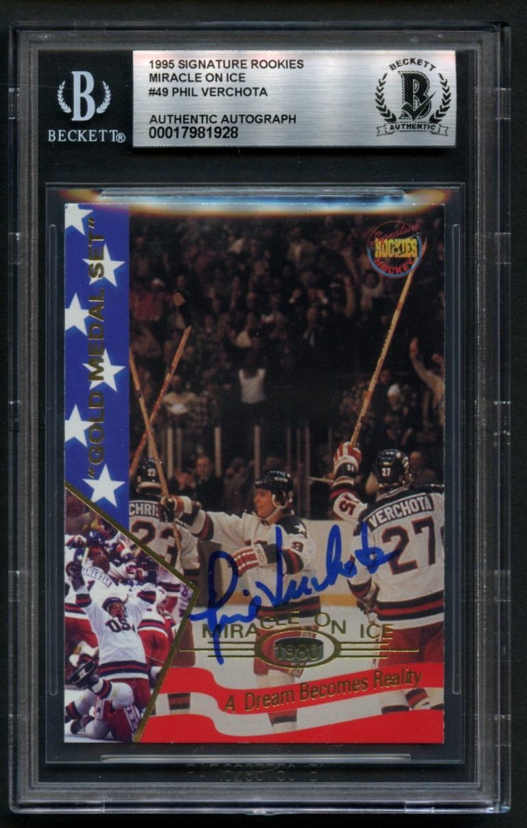 Phil Verchota #49 signed autograph 1995 Signature Rookies Miracle on Ice BAS