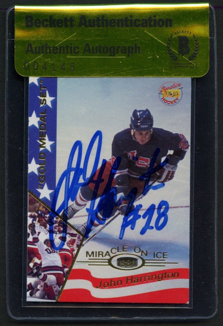 John Harrington #14 signed autograph Miracle on Ice 1980 Olympic Hockey Team BAS