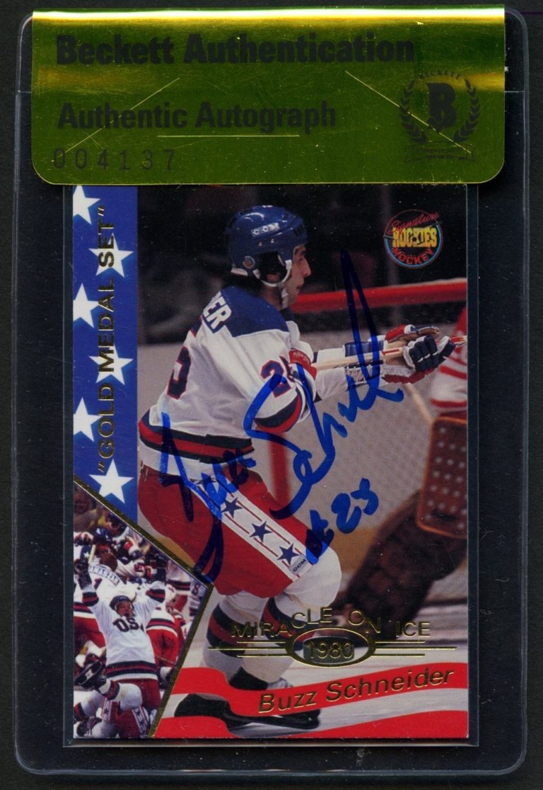 Buzz Schneider #29 signed autograph Miracle on Ice 1980 Olympic Hockey Team BAS
