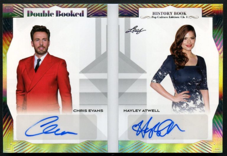 Chris Evans & Hayley Atwell signed 2024 Leaf History Book Double Booked 1/1