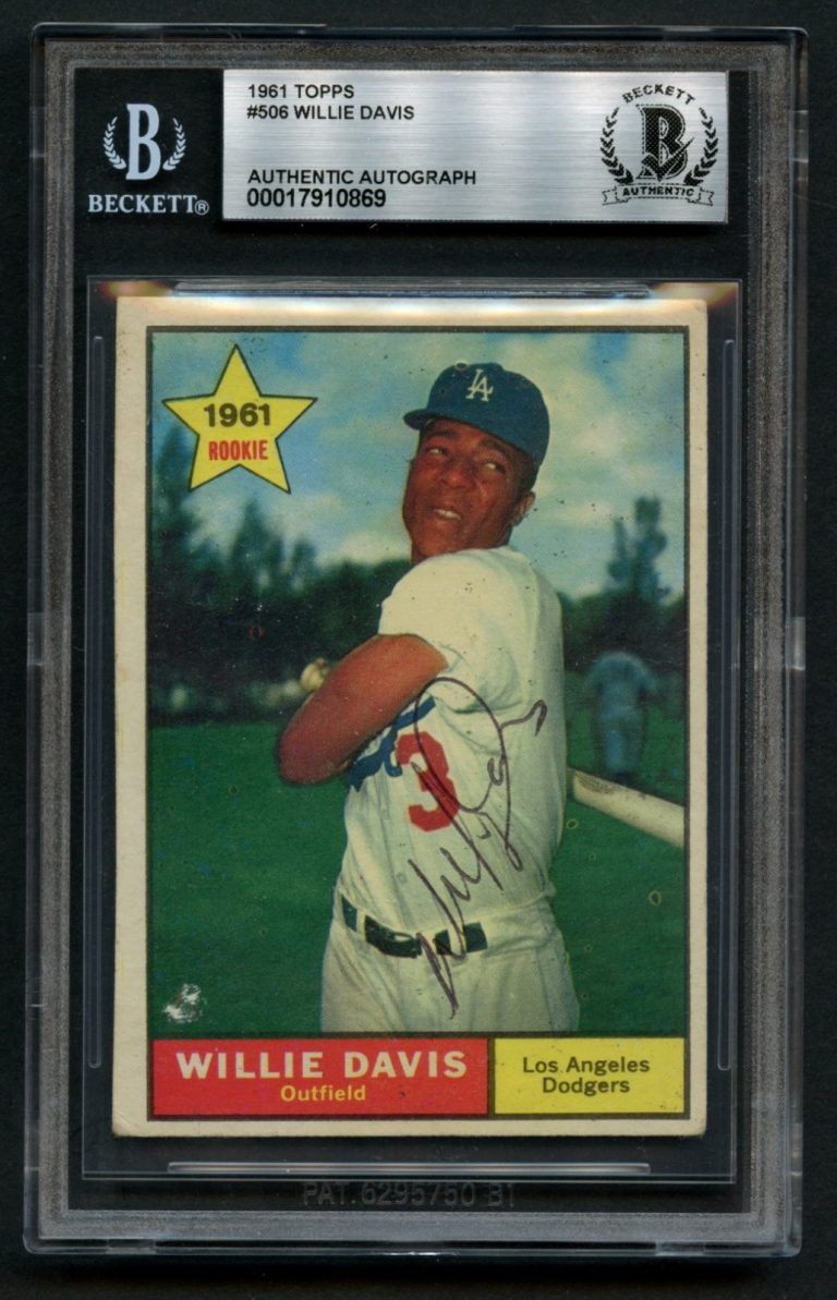Willie Davis #506 signed autograph 1961 Topps Baseball Player Trading Card BAS