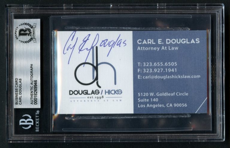 Carl E. Douglas signed autograph Attorney at Law Business Card BAS Slabbed