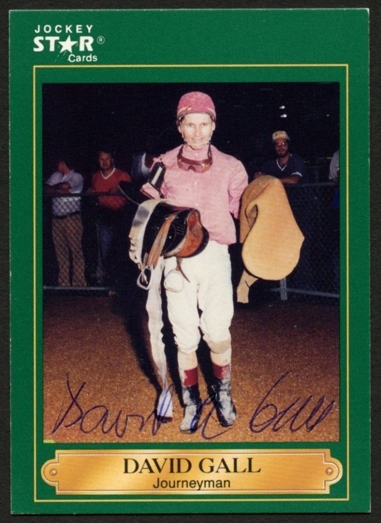 David Gall #91 signed autograph auto 1991 Horse Jockey Star Trading Card