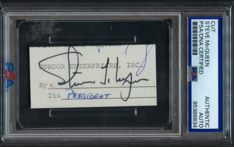 Steve McQueen d1980 signed autograph 1.5x3 cut Actor 