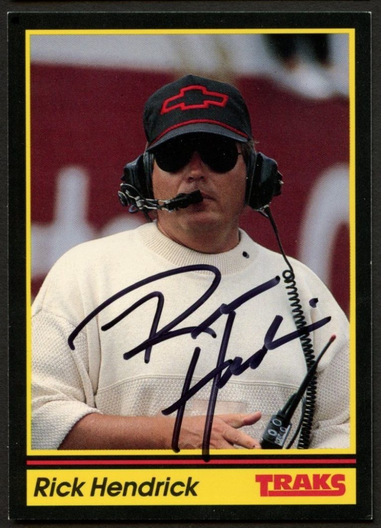 Rick Hendrick #187 signed autograph auto 1991 Traks NASCAR Racing Trading Card