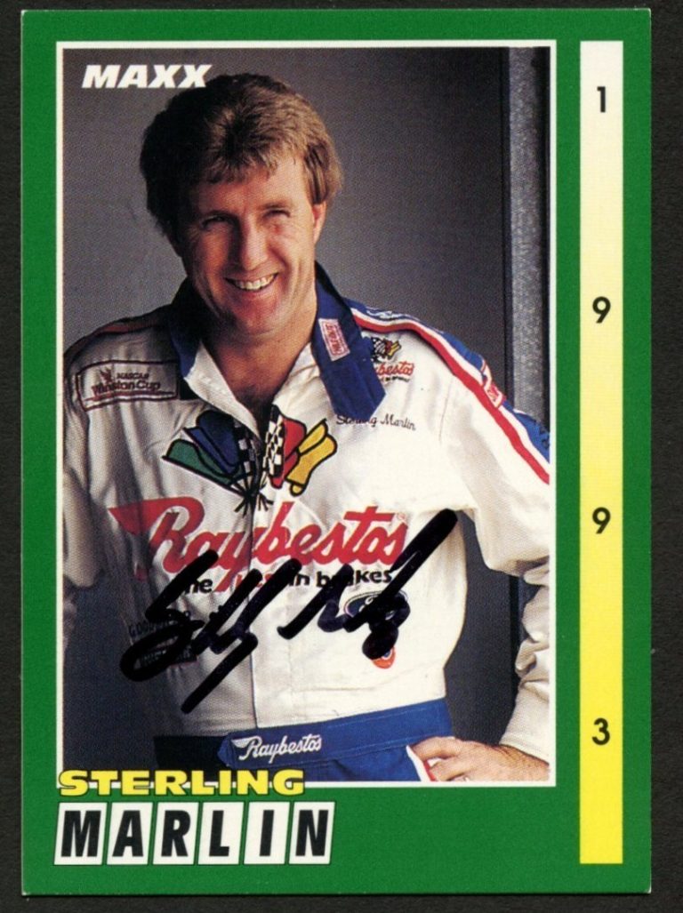 Sterling Marlin #8 signed autograph auto 1993 MAXX Nascar Trading Card